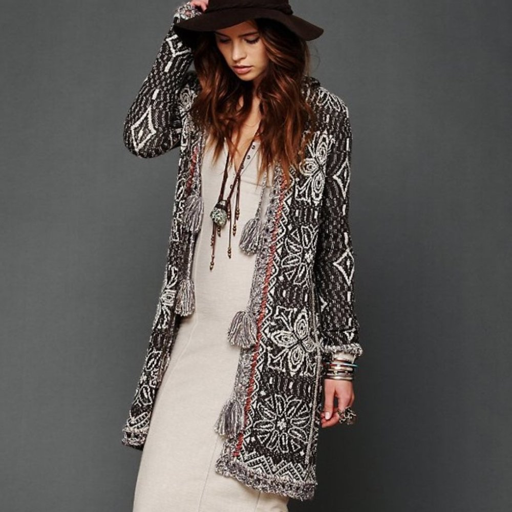 Free People Brown Kai Cardigan *FLAW*